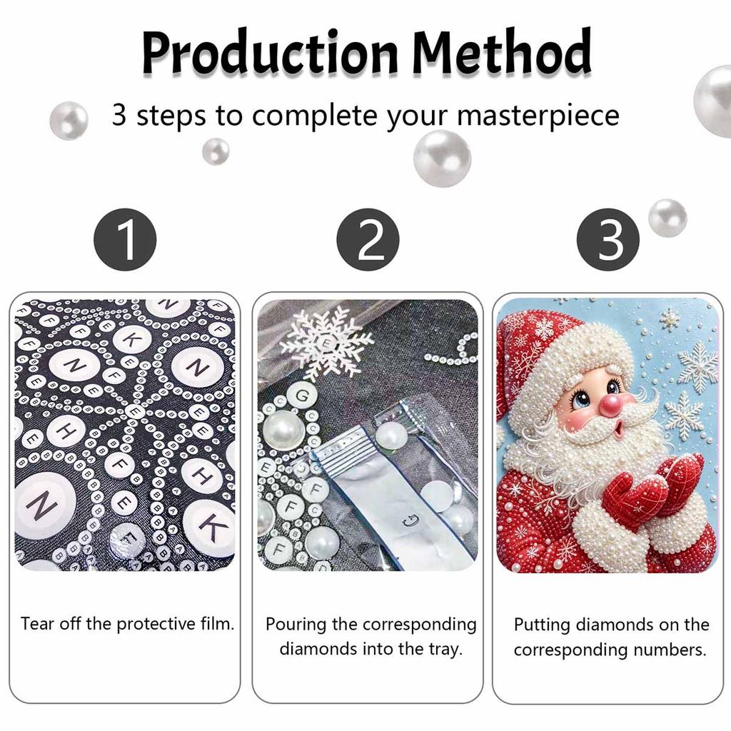 Weihnachts-Perlenmalerei-Set Handgemachtes DIY Weihnachtsmann Schneeflocke Heimdekoration Malerei