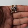 Peridot Ring, Spinner Ring, Messing Silber Drehring, August Geburtsstein, Silber Daumenring Damen, Meditationsring, Neujahrsgeschenk, Geschenk Für Sie