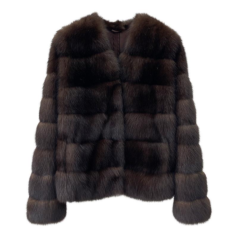 Imitation mink coat female Russian imported farmer imitation sable fur coat short young celebrity winter