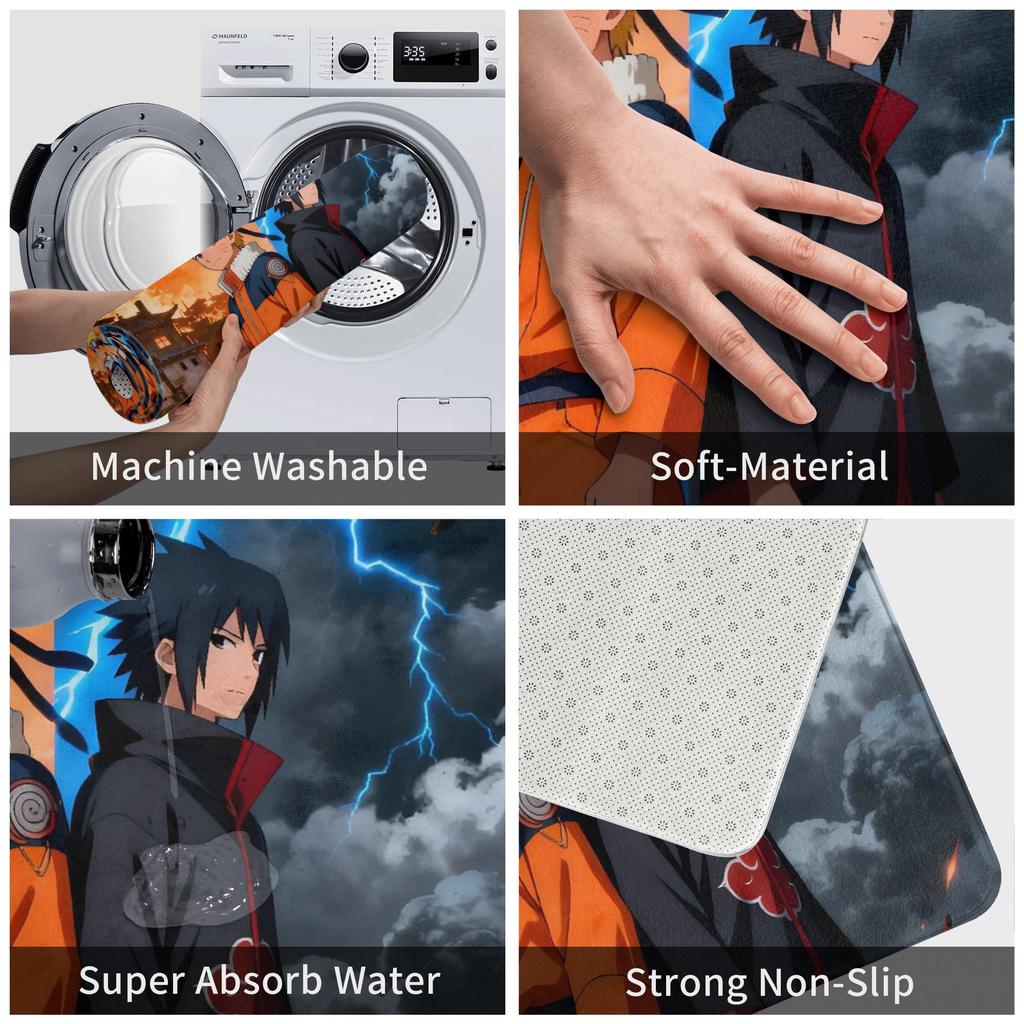 Anime Narutos Uzumaki Itachi Door Floor Bathroom Kitchen Mat Anti-Slip Indoor  Doormat Living Room Entrance Carpet Rug