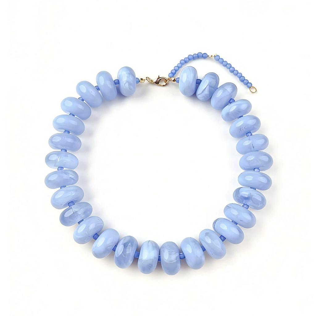 Collana Casual alla Moda con Perline in Resina Dopamina Charms Gioielli Chunky Adatta per Donne Uso Quotidiano Vacanze