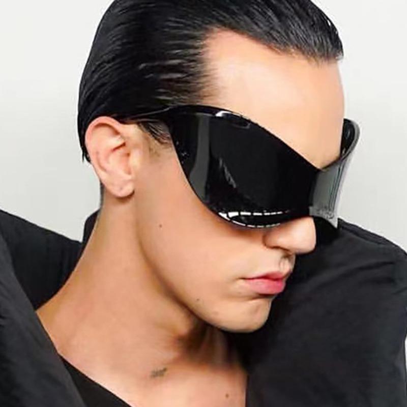 New Future Technology Sense Super Large Sunglasses Punk Mask Integrated Y2K Fashion Sunglasses