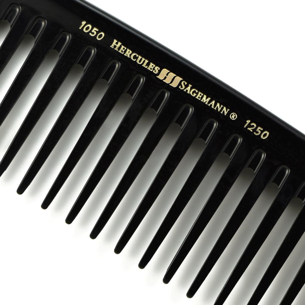 Hercules Sägemann Ebonite Strong Detangling Comb 1050-1250 7 1/4" Bouncing Curls