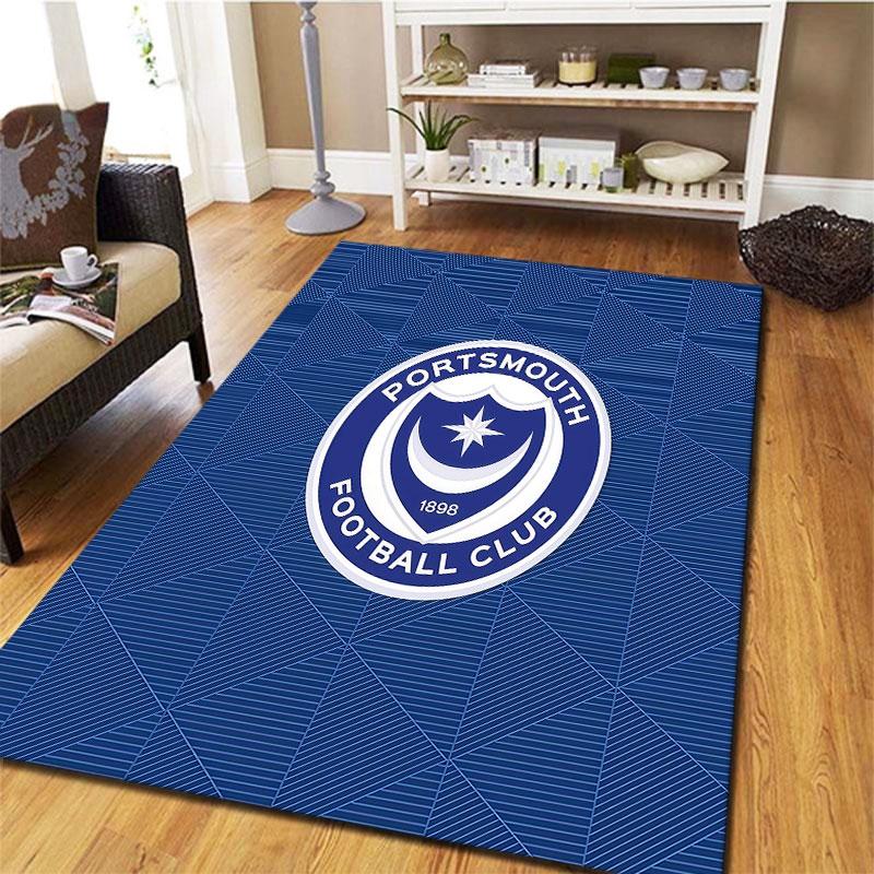 Portsmouth Football Club Carpet Rug for Living Room Bedroom Home Sofa Decoration,Kids Play Non-slip Floor Mat