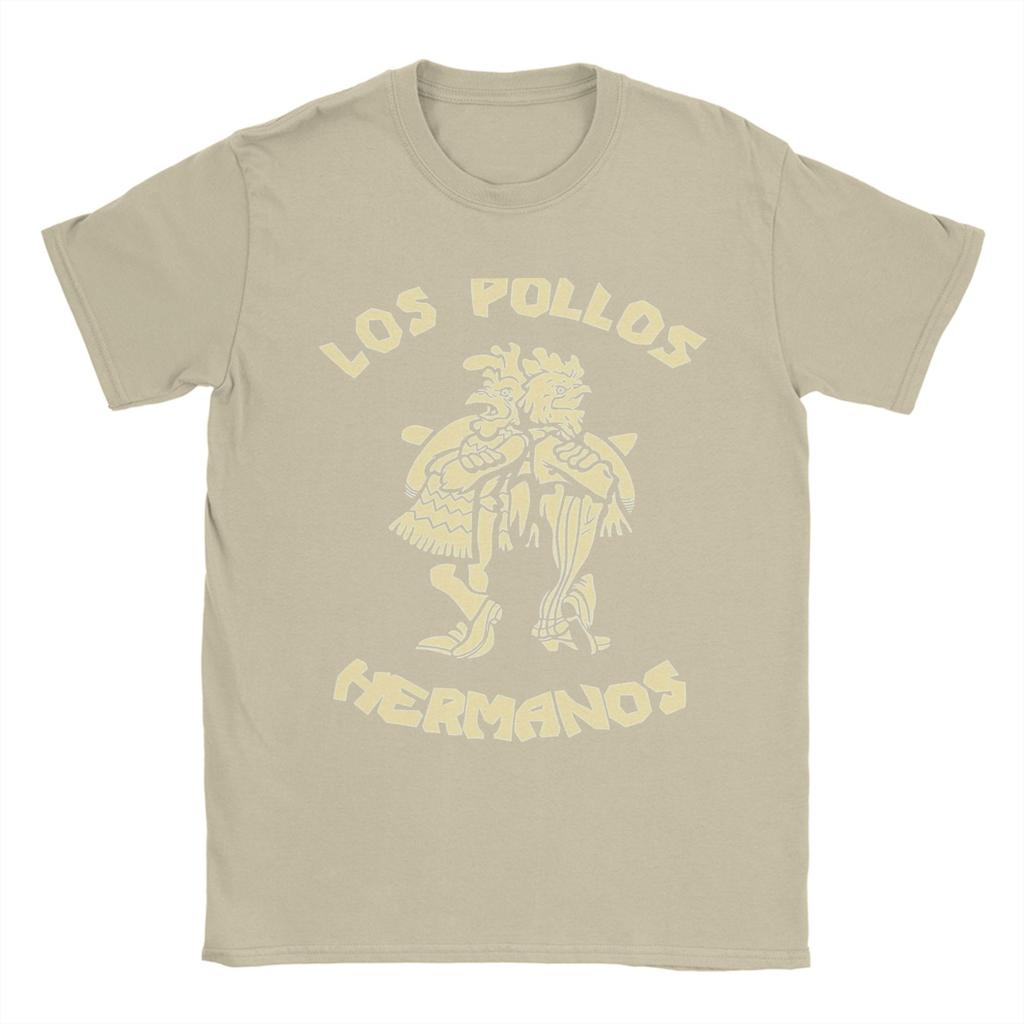 Los Pollos Hermanos Chicken Christmas T Shirt for Men Pure Cotton T-Shirts Round Collar Breaking Bad  Tees Short Sleeve Clothing
