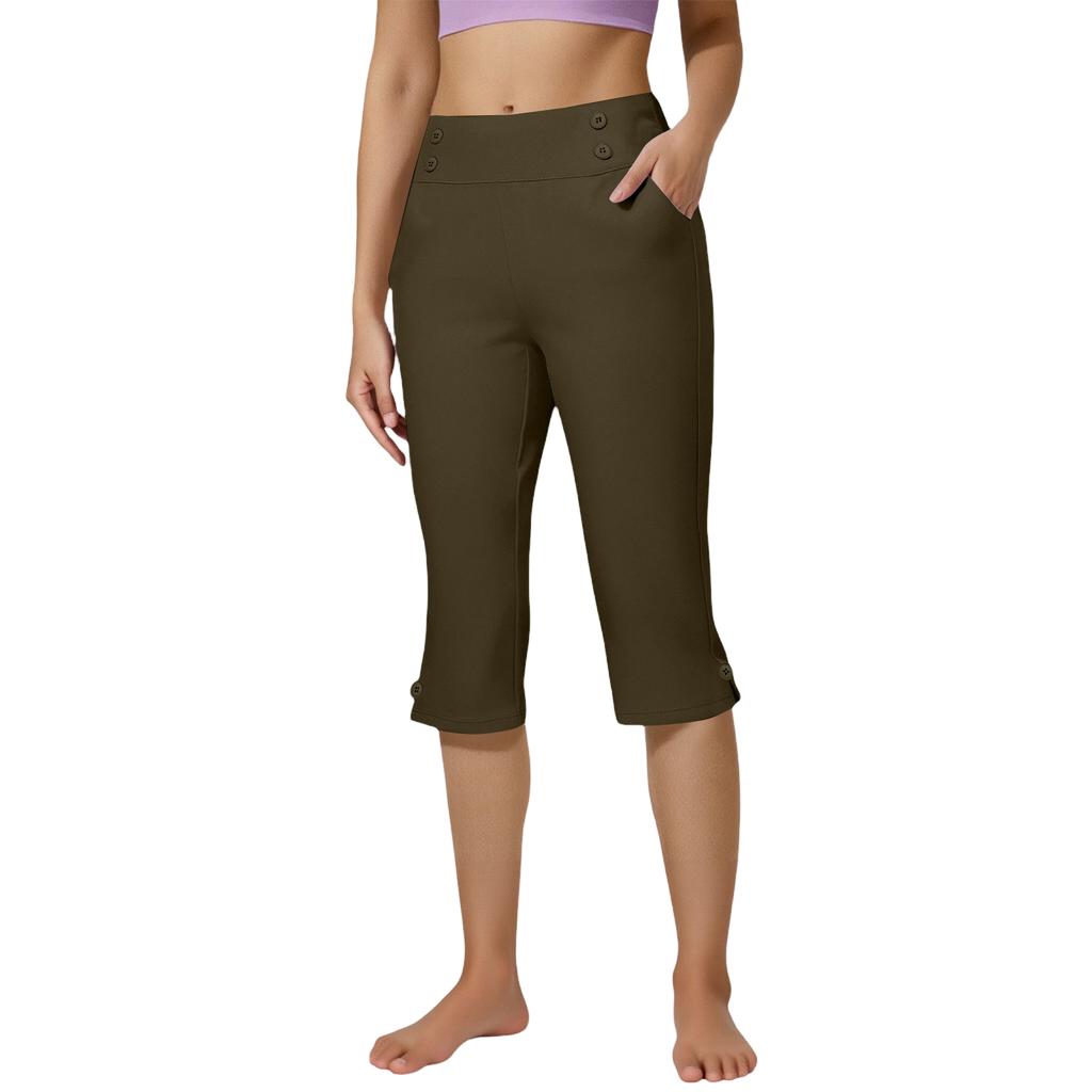 Women's Yoga Pants with Pockets, High Waist Stretch Workout Tights, Color Comfort Fit
