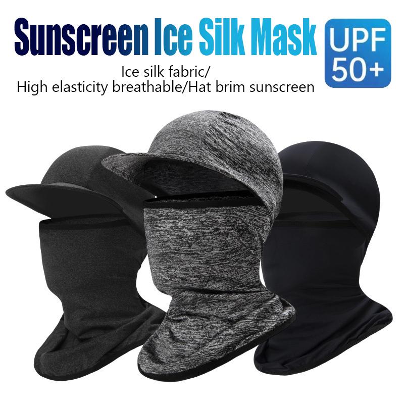 Sunscreen Face Cover Sun Hood Hat Uv Protection Ice Silk Headgear For Men Women Cycling Climbing Running Sunscreen Riding Hood