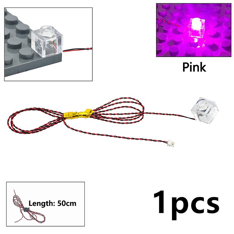 1 Pcs DIY 0.8mm Pin 1x1 1x4 1x2 LED Remote Control Building Block Flash Lamp City Light Lightsaber Spotlight Candle Lamp Bricks