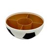Snack Tray with Center Cup Slot, Soccer Style Serving Bowl for Sports Table Use, Ball Pattern Dish for Chips