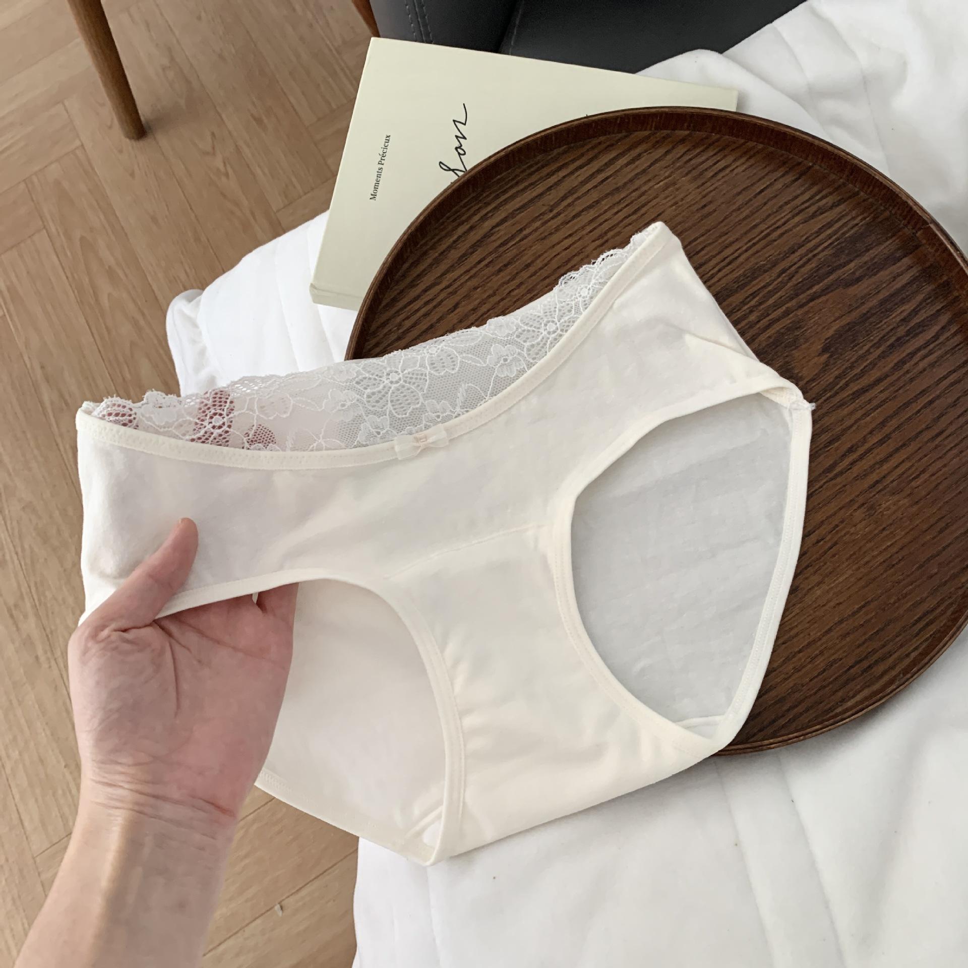 

Female Spring and Autumn Cotton Bow Breathable Extended Antibacterial Crotch Waist Underwear XXL телесный