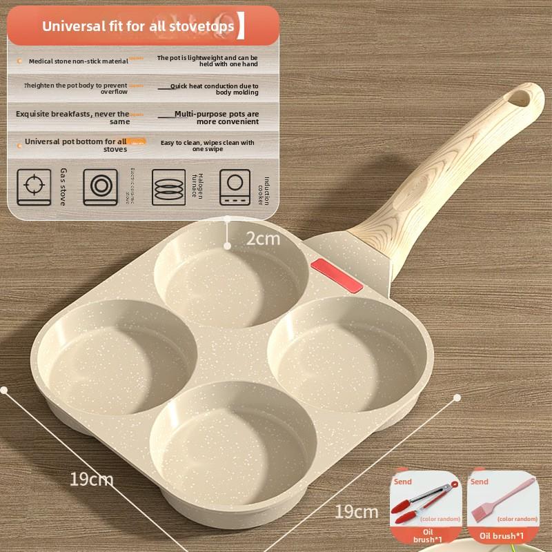Frying Pan Household Mini Four-Hole Maifanshi Fried Egg Artifact Breakfast Fried Egg Pot Small Egg Burger Pot