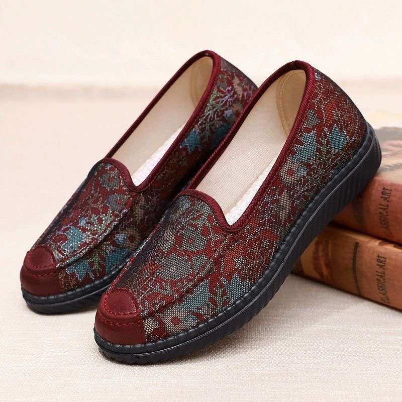 Old North Cloth Shoes Spring and Autumn Women's Non-slip the Elderly Retro Soft Sole Old Lady Shoes Big Foot Bone Loose Grandma Shoes