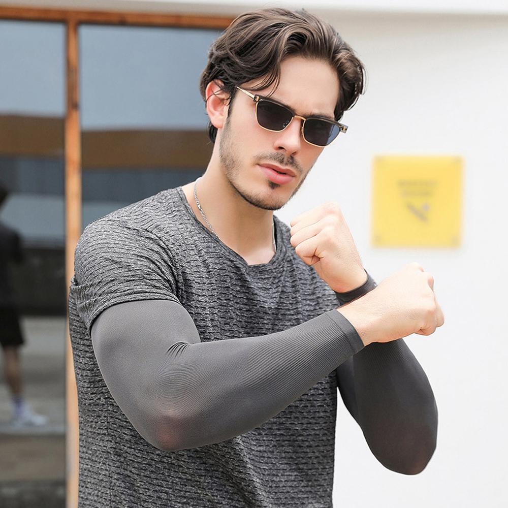 Anti-Sonnenbrand-Ärmel, elastisch, für Herren und Damen, cooler Muff, Übergröße, Outdoor-Sport, Sonnenschutz, Fahrradärmel, UV-blockierende Ärmel, fingerlos