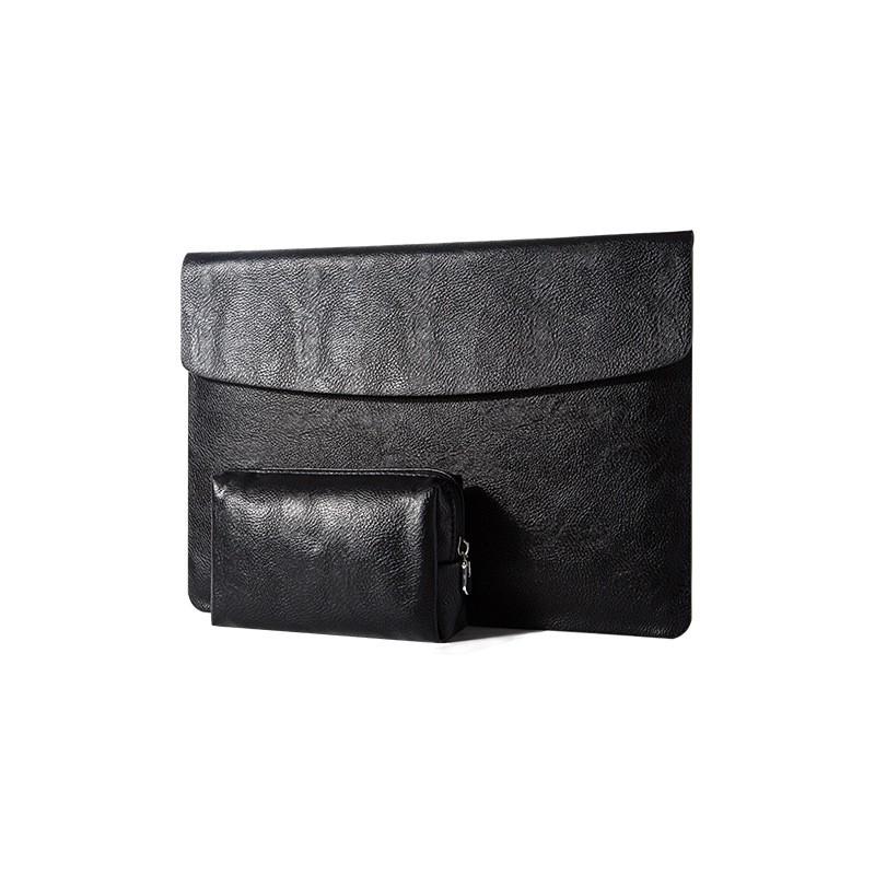 Premium Leather-Style Laptop Sleeve MacBook Air 13 14 16 Inch M1 M2 With Magnetic Flip Cover Shockproof Lining