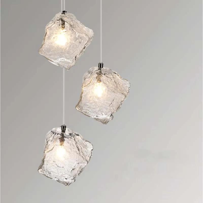 Nordic Lava Ice Chandelier INS Popular Glass Bedside Light Indoor Living Room Dining Hall Bar Cafe Kitchen Creative Hanging Lamp