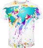 T-shirt Estiva da Uomo in Poliestere 3D Asciugatura Rapida Traspirante Manica Corta T-shirt Casual Colore Tie Dye T-shirt Estiva