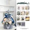 DIY Blue & White PVC Flocked Christmas Tree Set with Ornaments