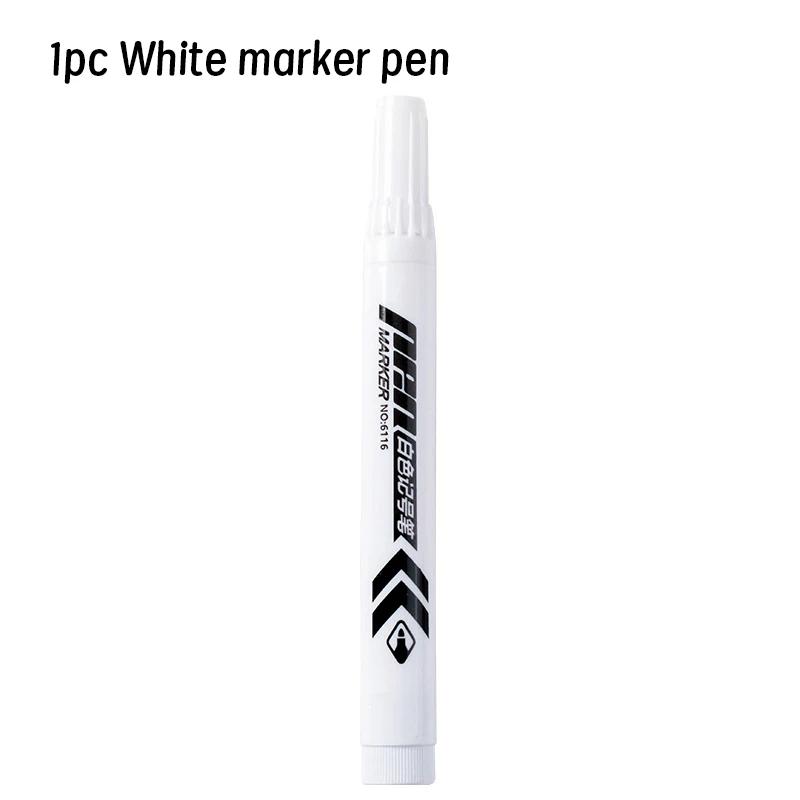 

1/5 шт. Художественные принадлежности для рисования Масляный маркер Перманентный белый маркер Граффити Металлические маркеры Белая ручка Для письма Белый маркер