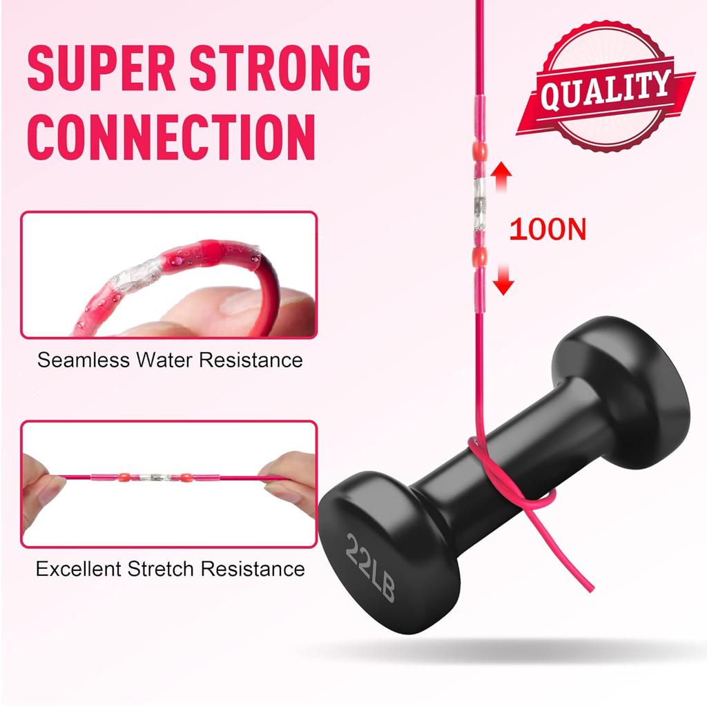 100PCS Heat Shrinkable Wire Connectors SST Waterproof Sleeve AWG26-10 Butt Electrical Splice Tinned Solder Seal Terminal