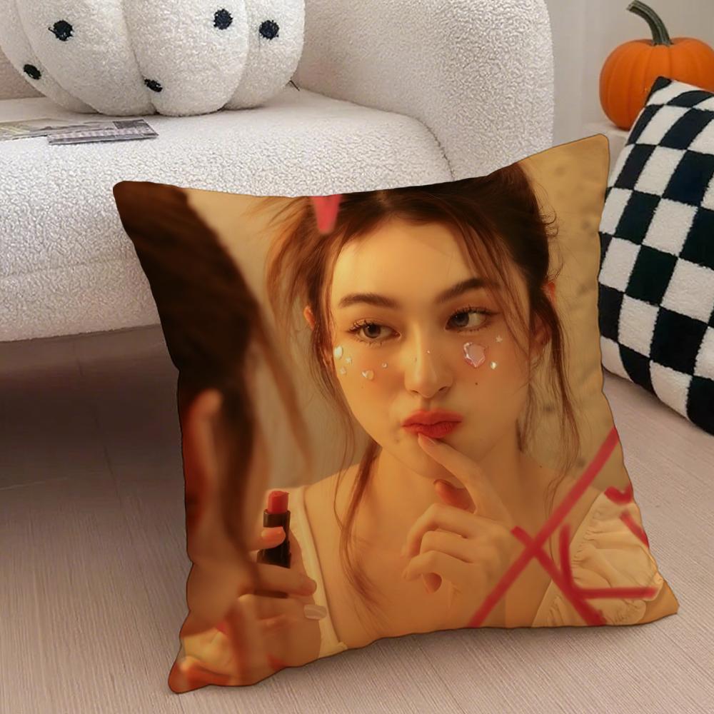 Beautiful Actress CChanikarn Tangkabodee Cushion Cover Throw Pillow Cover Hidden Button Durable Polyester Chair Cushion