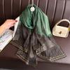Brand Women Silk Scarf Female Stripe Foulard Femme Pashmina Shawls And Wrap Big Size Scaves Beach Towel Bandana Muslim Hijab