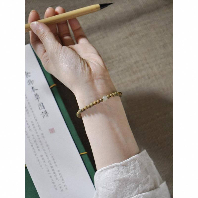 Handmade 6mm Green Sandalwood Bracelet, Single & Double Loop, Retro Chinese Style Unisex Jewelry, Travel Souvenir