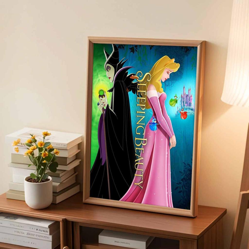 5D Diy Diamond Painting Sleeping Beauty and The Wicked Witch Full Drill Rhinestones Mosaic Embroidery Handmade Products Home Decor Gift