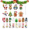 72pcs DIY Christmas Tree Decoration Set Homemade 2D Christmas-theme Ornament Craft With Stickers For Kids Adults Tree Holiday