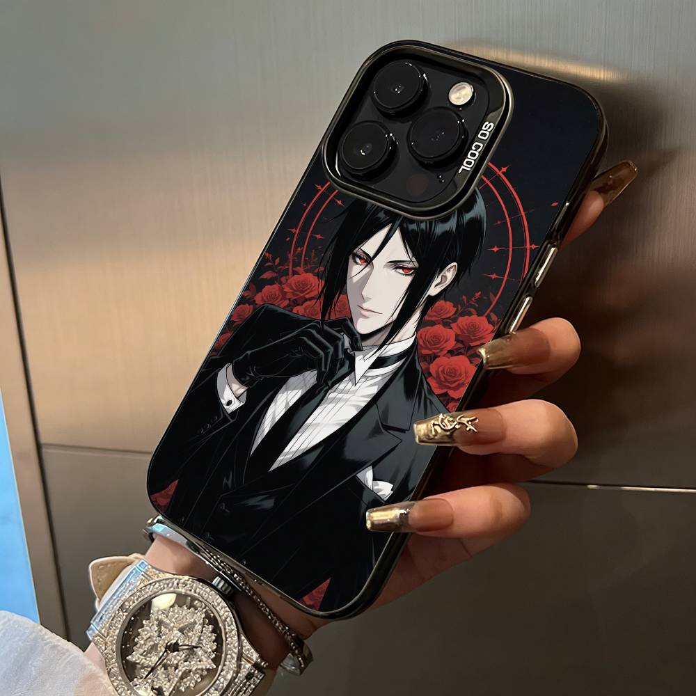 

Classic anime-B--Black- Butler Phone Case For iPhone 17,16,15,14,13,12,11 Plus Pro Max Colored Silver Phone Case iPhoneXSMAX