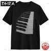 T-shirt Unisex T-shirt Tastiera Pianoforte Harajuku 2026 Estate T-shirt Larga Streetwear Morbida Puro Cotone 100% Abbigliamento Casual Idea Regalo