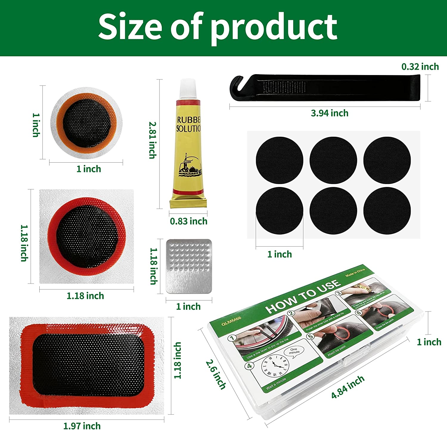 

Комплект для ремонта внутренней шины велосипеда — комплекты заплат для велосипедной камеры — с портативным ящиком для хранения