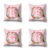 Polyester Pillowcase Pink Flower Home Decoration Print 26 English Letter Cushion Pillowcase