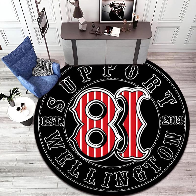 Gang violence Motorcycle enthusiasts Hells Angels Motorcycle Club circular carpet is soft, home, bedroom, door mat decoration, and non slip carpet E5