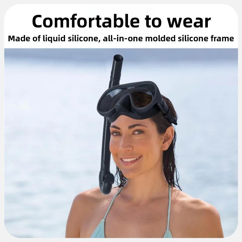 Diving Mask Can Be Configured with Eye Degree Mask Eyeglasses Scuba for Snorkeli with Tempered Glass LensesHD Wide View Antifog