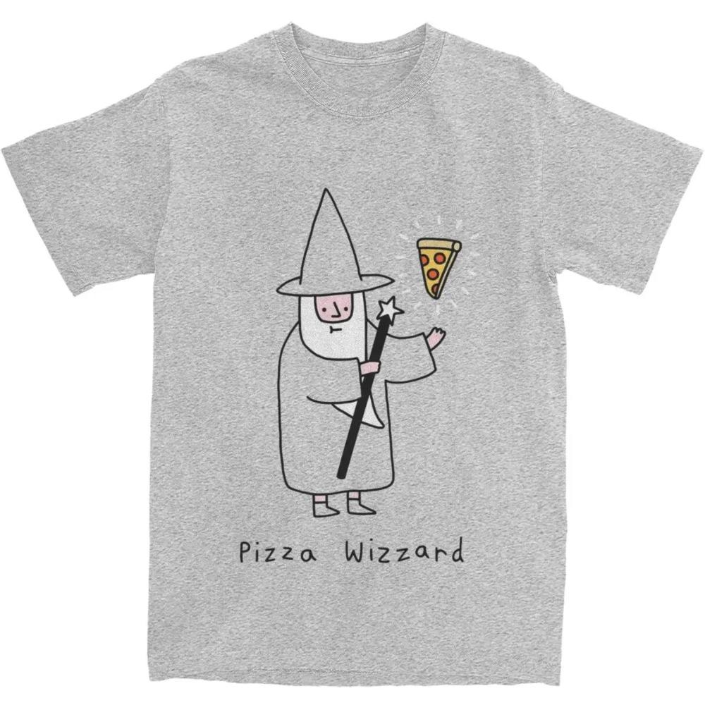 Men Women's Fantasy Pizza Wizzard Shirt Merch Funny Pizzas Lover Pure Cotton T-shirt Clothing Graphic Print Tees Summer