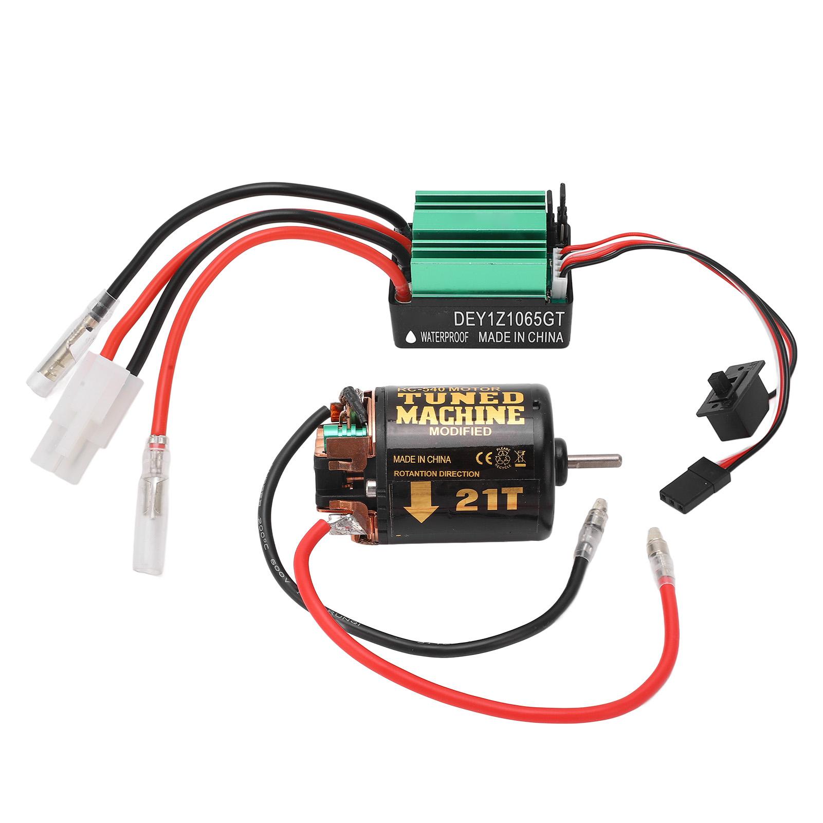 

Brushed Motor ESC Combo with 540 21T Brushed Motor 65A Waterproof Green Brushed ESC for Traxxas for Tamiya
