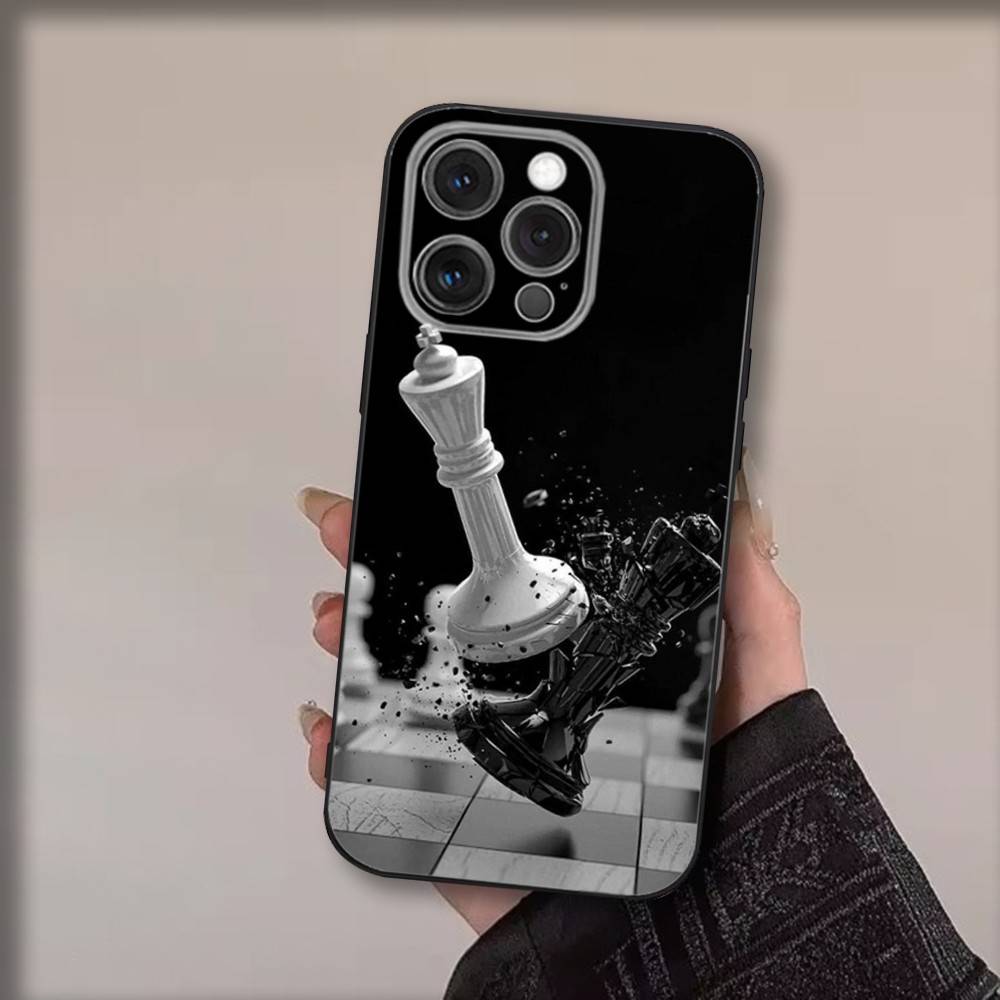 

Art Chess Phone Case For iPhone 17,16,15,14,13,12,11,Pro,Max,Plus,Air,X,XS,XR,SE,8,7,Mini,Soft Black Funda iPhoneXSMAX