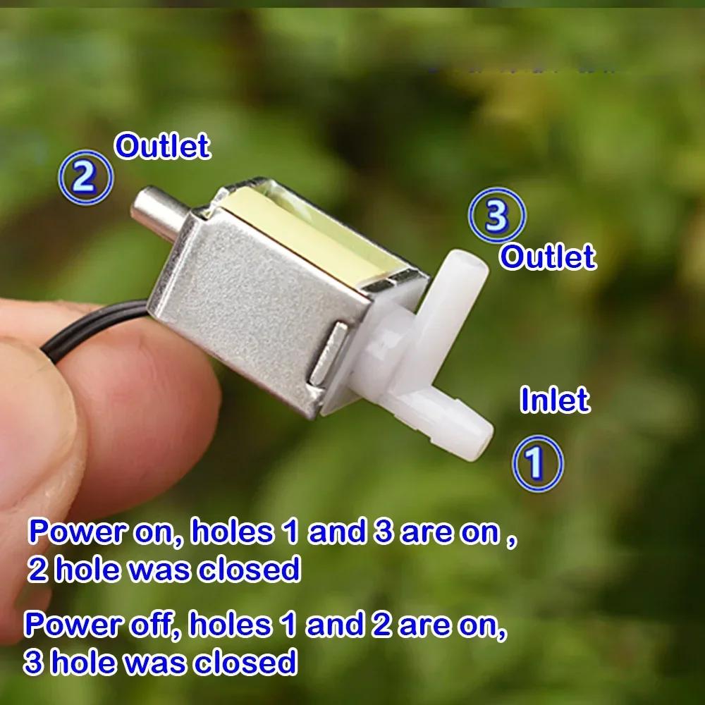 2-Position 3-Way Micro Solenoid Valve Micro 10mm DC 6V Normally Open/Closed Air Valve for Eye Massager and Medical Equipment