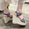 Fashion 2025 New Ladies Shoes Open Toe Women's Sandals Fashion Printing Casual Sandals Women Summer Plus Size Best Seller Wedge Sandals