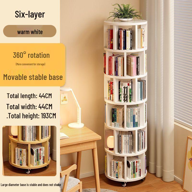 360° Rotating Children's Corner Bookshelf: Floor-standing & Wall-mounted Storage Rack
