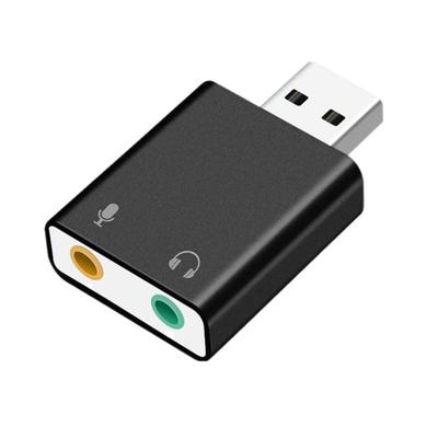 USB-Audio-Wandler-Adapter, Externe Soundkarte, USB 3,5-mm-Miniklinken-Kopfhörer-Mikrofon-Buchse, Kompatibel mit PS4MacBookMac MiniiMacWindows-PC,