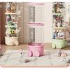 Round Plastic Doll Storage Bucket Multipurpose Large-Capacity Clear Plush Toy Organizer for Home Ornament Storage Christmas Gift