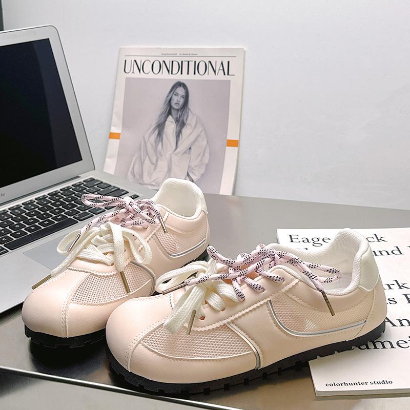 

35 ugly cute round mesh shoes summer new versatile easy to wear soft soles not tired feet fashion 40 розовый