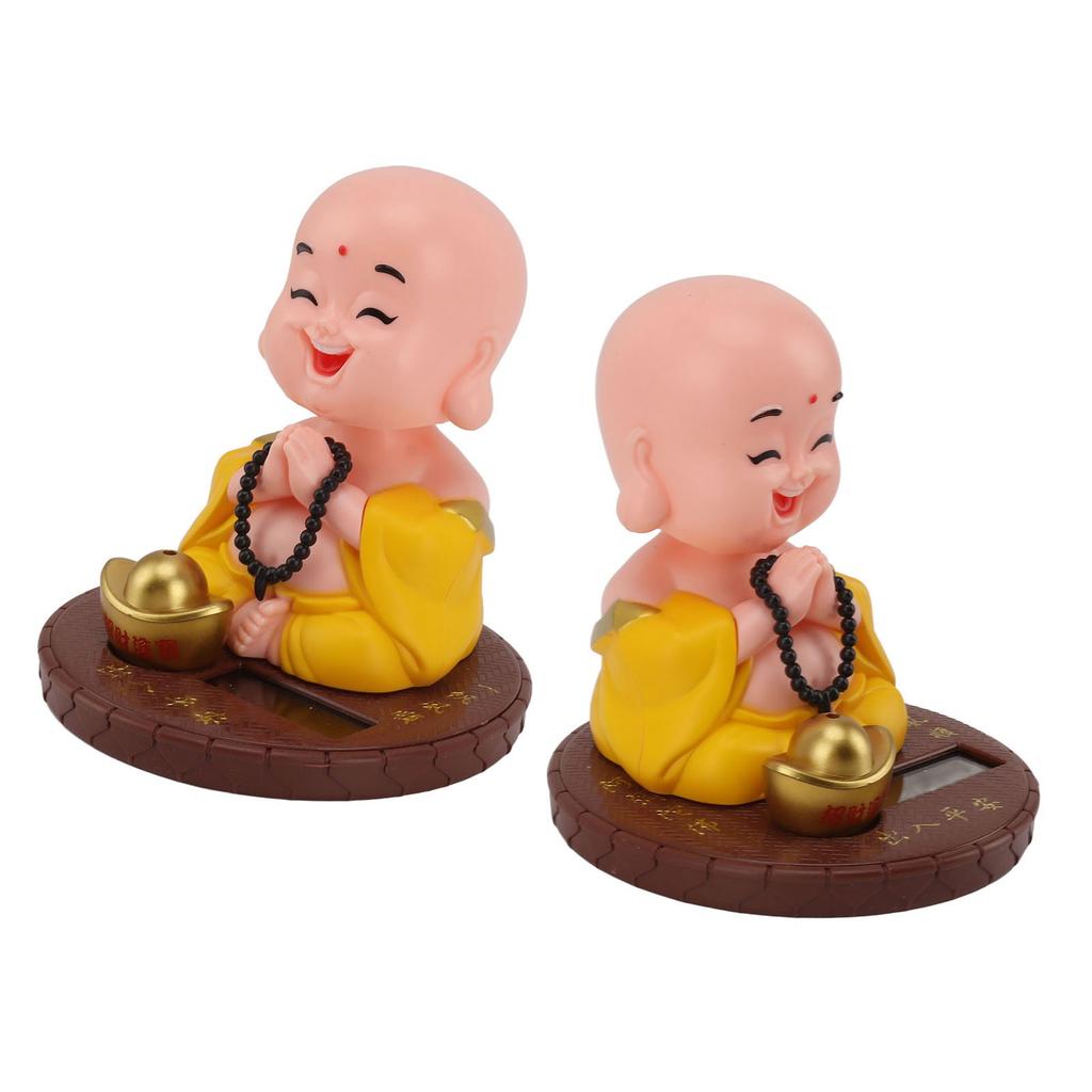 Small Monk Ornament Solar Powered Nodding Head Little Monk Figurine for   Table   Car Dashboards Homes Restaurants Hotels Cafes