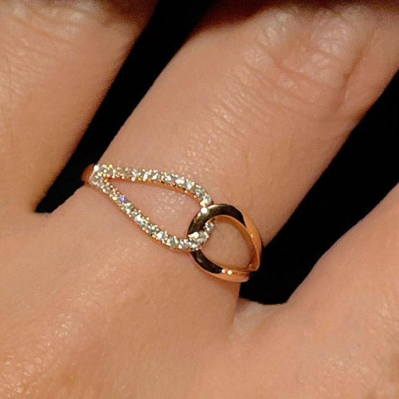 

New in Charm inlay Minimalist Wave Broken Diamond Ultra Fine rings for women Stacking Style ring Suitable for Daily Jewelry Gift resizable
