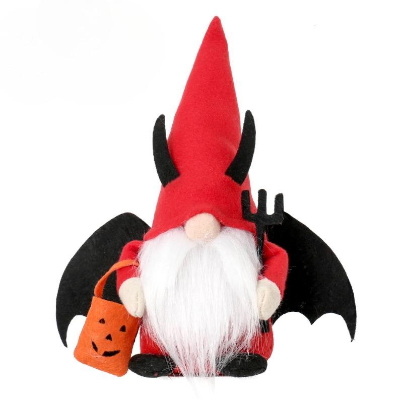 Halloween Decorations: Cute Witch, Bat, Faceless Old Man Doll, Dwarf Figurine, Halloween Party Props