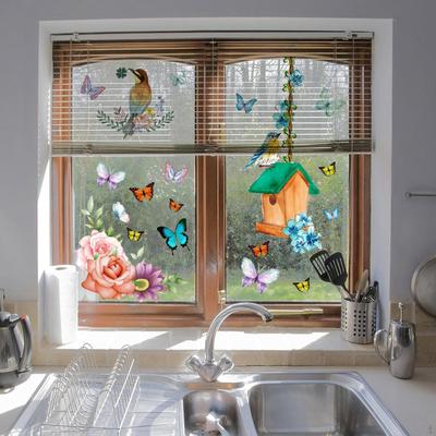 Window Film Decal Double-sided 27cmx60cm Colorful Glass Sticker Statics Cling for