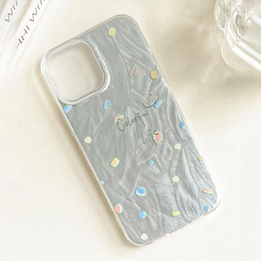 Colorful Circularl Dots Women Girls Feather Texture Phone Case for Xiaomi Poco X5 M6 Pro X6 X3 Pro NFC C75 C71 C65 C61 M5S Cover