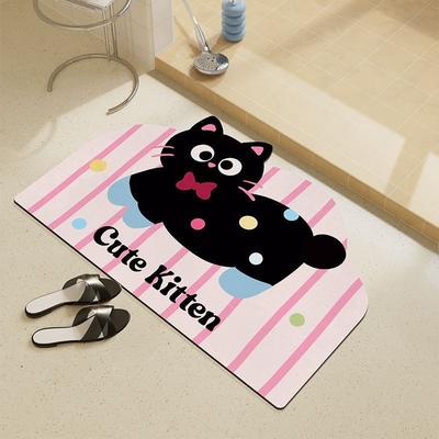 Diatom Mud Ins Cartoon Cute Foot Mat Toilet Toilet Bathroom Door Non-slip Quick Dry Absorbent Carpet Floor Mat