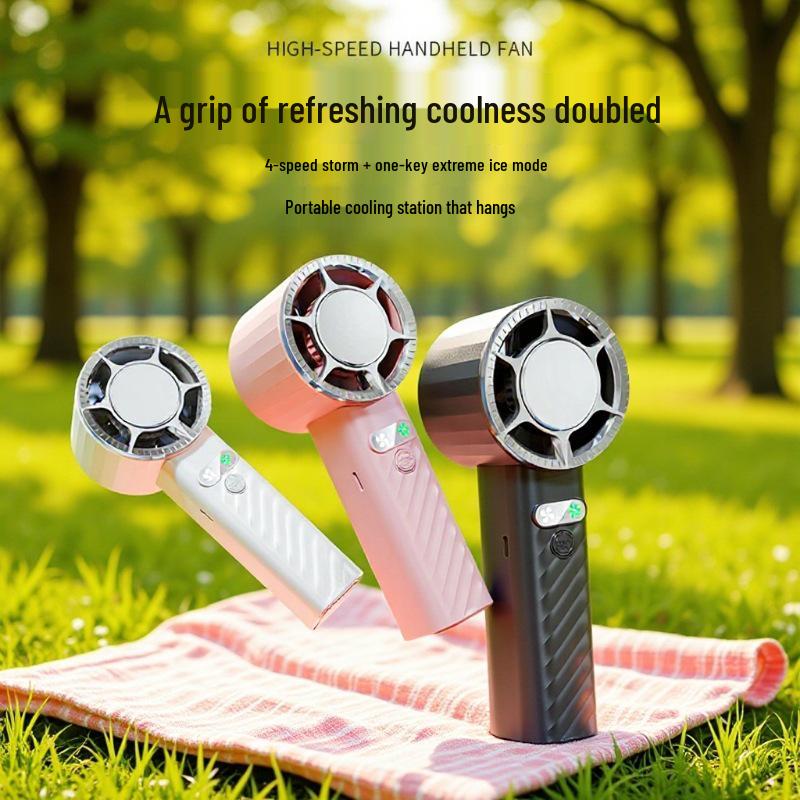 USB Handheld Turbo Mini Fan: Powerful, Portable Ice Cooling with Large Airflow for Outdoors